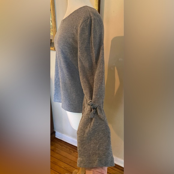 grey & gray | size small | adorable gray sweatshirt with ties on arm/wrist area - Picture 3 of 7